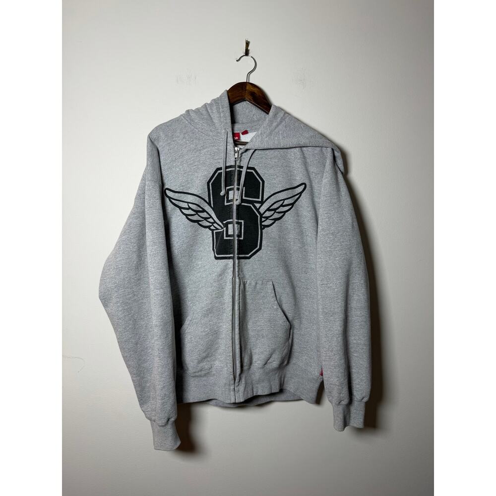 Supreme Wings Zip Up Hooded Sweatshirt 'Heather Grey'
